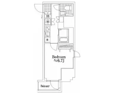 スパシエ八王子クレストタワー(1K/12階)の間取り写真