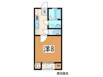 ハローハウス(1K/2階)の間取り写真