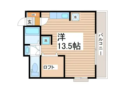 ロフティー(ワンルーム/6階)の間取り写真
