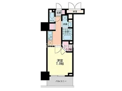 ハビテ靭センターコート(1K/11階)の間取り写真