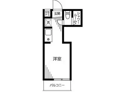 西新宿第2ロイヤルコーポ(ワンルーム/1階)の間取り写真