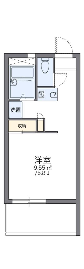 レオパレスたかがき(1K/3階)の間取り写真