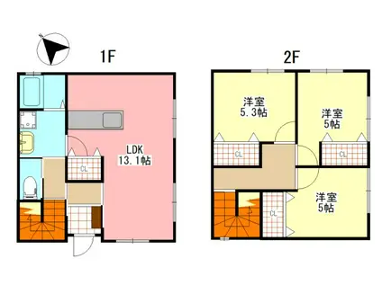 シャトレー(3LDK/1階)の間取り写真