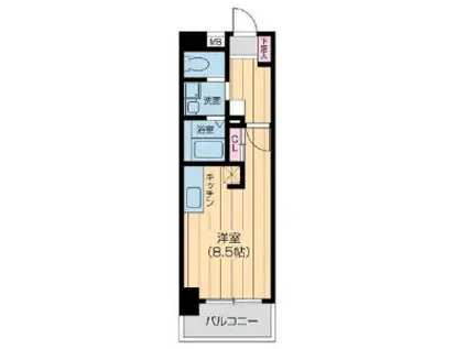 ウィルドゥ浜崎通(ワンルーム/12階)の間取り写真