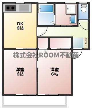 グリーンコーポ南横市(2DK/1階)の間取り写真