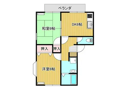 フレマリールM(2DK/1階)の間取り写真