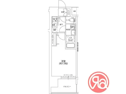 LOUIS RESIDENCE 天王寺町北(1K/12階)の間取り写真