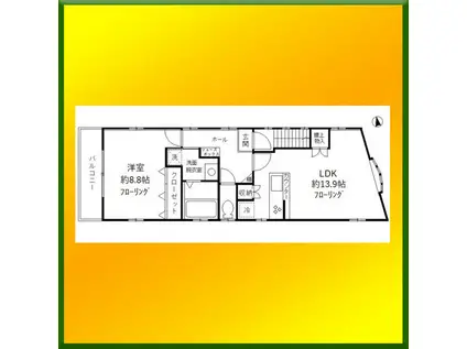 マーブルハウス(1LDK/2階)の間取り写真
