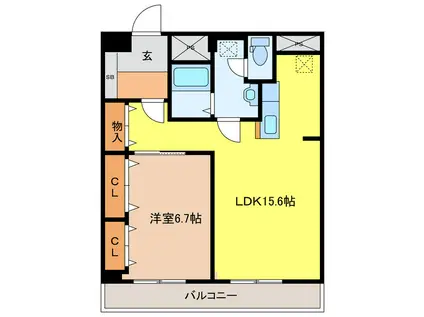 メゾン・サンカレッジ(1LDK/4階)の間取り写真