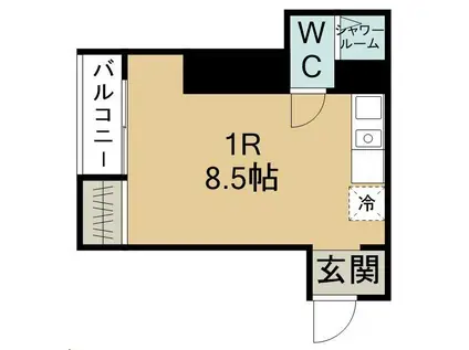 レンボーマンション(ワンルーム/3階)の間取り写真