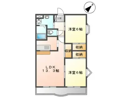 メゾン・ド・アンジュ(2LDK/2階)の間取り写真