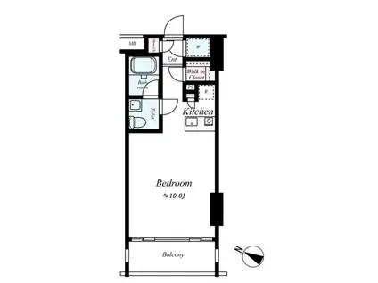 アネーロ木場公園(ワンルーム/7階)の間取り写真