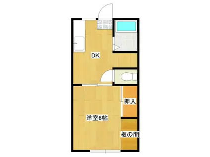 グリーンアネックス B(1DK/1階)の間取り写真