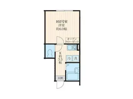 マウ東高円寺(1K/1階)の間取り写真