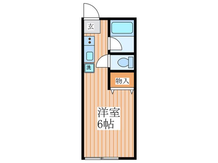 フラットアヴェニュー(ワンルーム/2階)の間取り写真