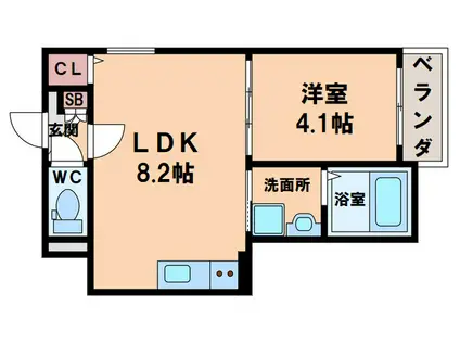 F ASECIA COLLINE(1LDK/2階)の間取り写真