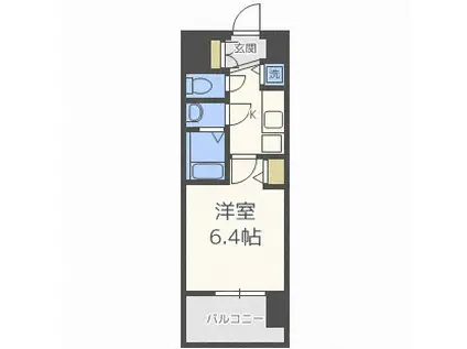 アドバンス大阪グロウス(1K/12階)の間取り写真
