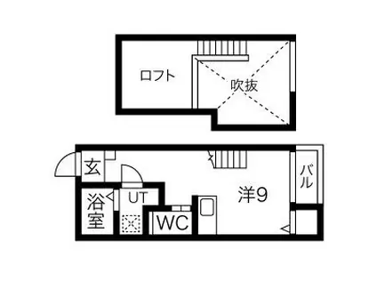 フレクール浄心(ワンルーム/1階)の間取り写真