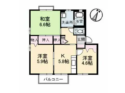 フォレスタ(3K/1階)の間取り写真