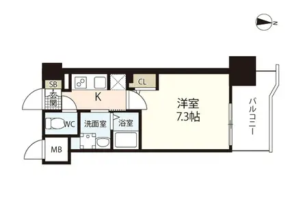 S-RESIDENCE国泰寺町一丁目(1K/14階)の間取り写真