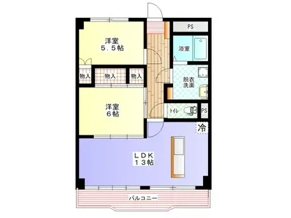 セントピア(2LDK/7階)の間取り写真