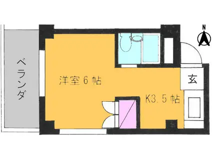 シャルム・パレ(1K/1階)の間取り写真