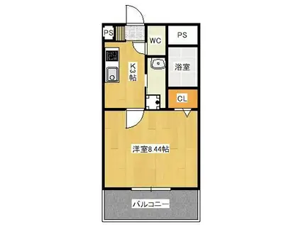 WISTERIA(1K/2階)の間取り写真