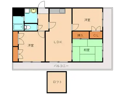日宝サンセーヌ姪浜(3LDK/7階)の間取り写真