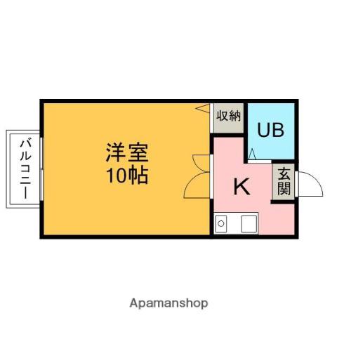 ライラック(1K/2階)の間取り写真