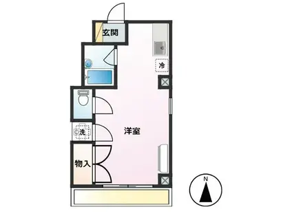 ラ・カーサ・ヴェルデ(ワンルーム/3階)の間取り写真