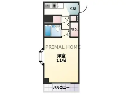 ライオンズマンション平沼第3(ワンルーム/2階)の間取り写真