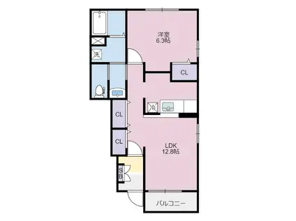 フォルトゥーナ(1LDK/1階)の間取り写真