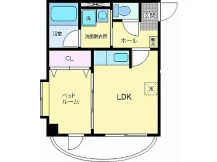 マンションルビーII(1LDK/1階)の間取り写真