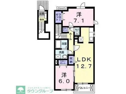 セレーノ II(2LDK/2階)の間取り写真