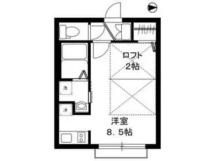 VITA世田谷(ワンルーム/2階)の間取り写真