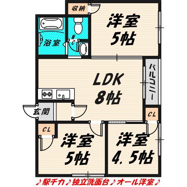レジデンス野江(3LDK/7階)の間取り写真