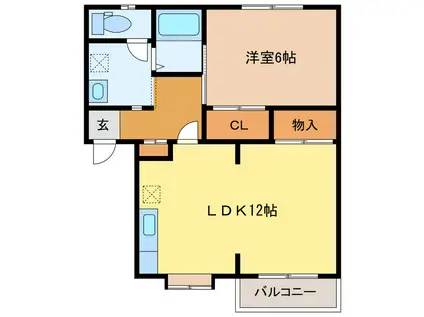 セジュールハンペットも一緒に(1LDK/1階)の間取り写真