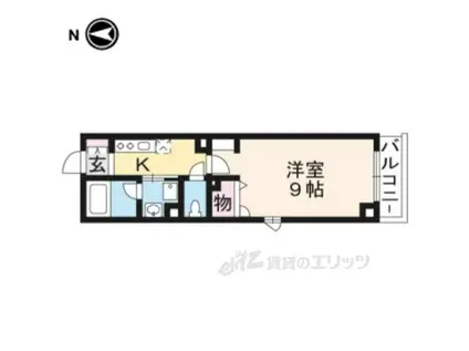 エルミタージュ 二条聚楽(1K/4階)の間取り写真