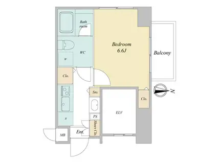 アジールコート西新宿(1K/11階)の間取り写真