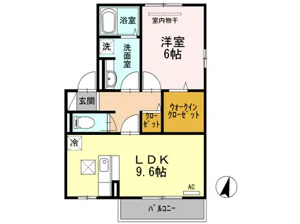 グレースコートA(1LDK/1階)の間取り写真