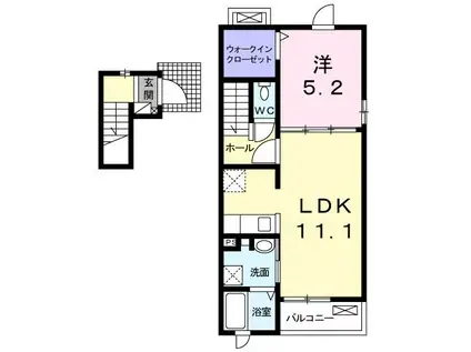 ベルジュ(1LDK/2階)の間取り写真