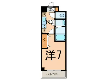 ロイヤルパレス飯島(1K/1階)の間取り写真