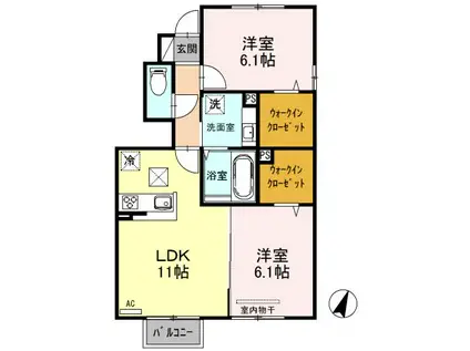 サンクレイン(2LDK/1階)の間取り写真