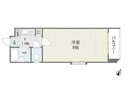 グランディール平尾山荘(1K/7階)の間取り写真