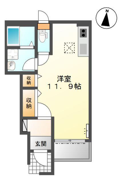 クレシア(1K/1階)の間取り写真