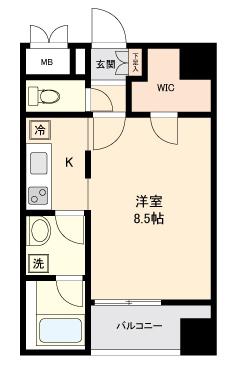 プライムアーバン仙台北目町(ワンルーム/8階)の間取り写真