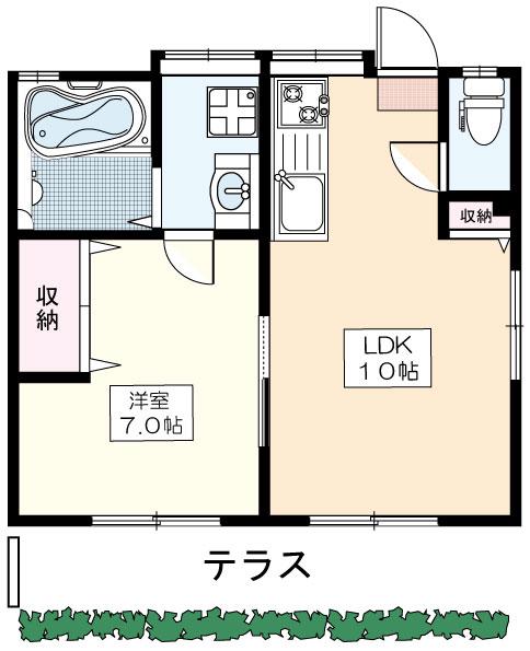 第二吉野荘(1LDK/1階)の間取り写真