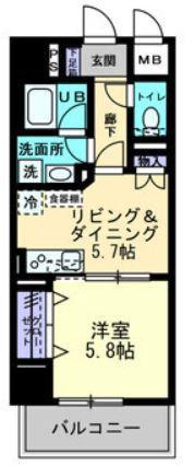 エルドラード常磐町(1DK/5階)の間取り写真