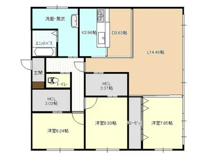 MICビル(3LDK/2階)の間取り写真