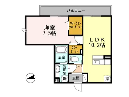 ディアコート高島平(1LDK/3階)の間取り写真